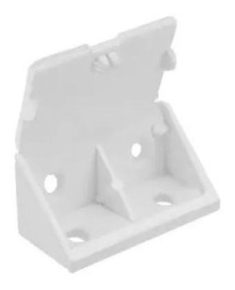 Imagem de Cantoneira Suporte 04 Furos Branco Para Moveis 20 Unidades