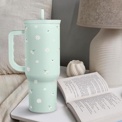 Imagem de Canudo com alça de aço inoxidável Daisy de 40 onças SANDJEST