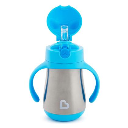 Imagem de Canudo de Aço Inoxidável Munchkin Cool Cat Sippy Cup 240ml - Azul