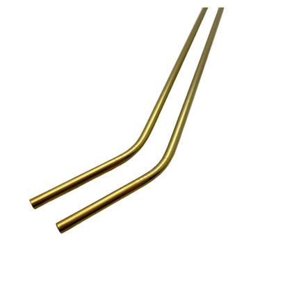 Imagem de Canudo de Inox Dourado 2 peças Reutilizável Curvo Fineza