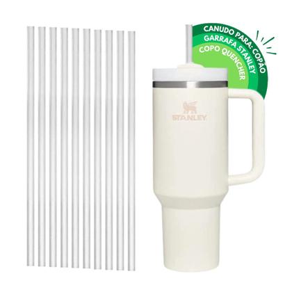 Imagem de Canudo Plastico Rigido 31cm Extra Longo Reutilizavel Copo Copao