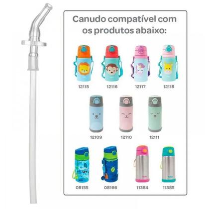 Imagem de Canudo Refil Repositor em Silicone Buba 12123 Compatível Garrafinha Térmica e Aluminio