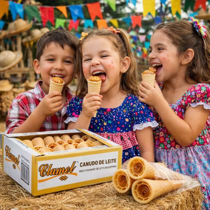 Imagem de Canudos De Doce De Leite Caixa 50un 1,5kg Clamel Festa