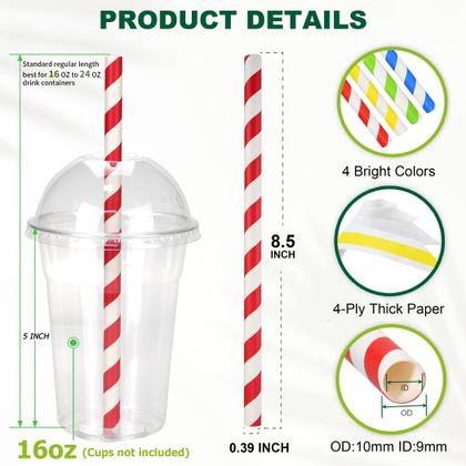 Imagem de Canudos de papel Smoothie e milkshake CHUNSPAK Colossal de 8,5 polegadas