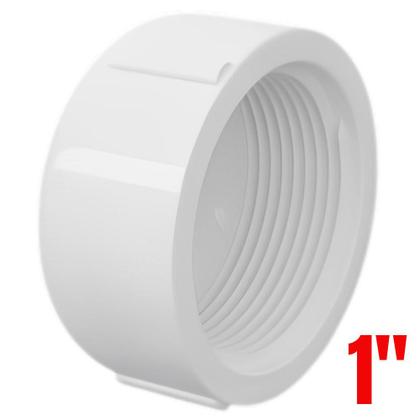 Cap Tampão Soldável Roscável PVC Branco Para Tampar Canos E Tubos Água Fria 1” Polegada 32mm Tigre Imagem de Cap Tampão Soldável Roscável PVC Branco Para Tampar Canos E Tubos Água Fria 1” Polegada 32mm Tigre