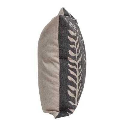 Imagem de Capa 50x50 Linho com Aplique Leaves 2 Boucle Cinza