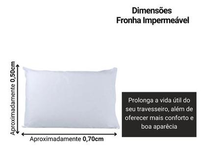 Imagem de Capa 70x50cm Protetora Impermeável De Travesseiro Nura Fronha Protege Contra Líquidos E Suor