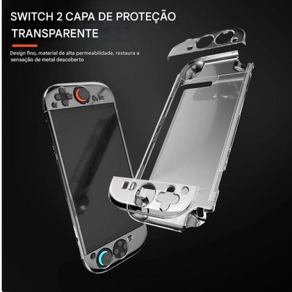 Imagem de Capa acrilico transparente nintendo switch 2 case proteçao ns2