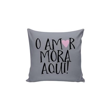 Imagem de Capa Almofada Home Amor Cinza 40cm Facil Lavar 2un