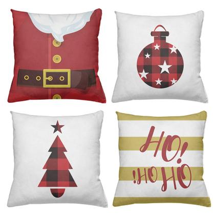 Imagem de Capa Almofada Natal Estampa Digital com Zíper Kit cm 4 Capas