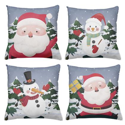 Imagem de Capa Almofada Natal Estampa Digital com Zíper Kit cm 4 Capas