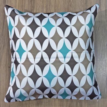 Imagem de Capa Almofada Triângulos e Geométricas Sarja Decoração Sala 45x45