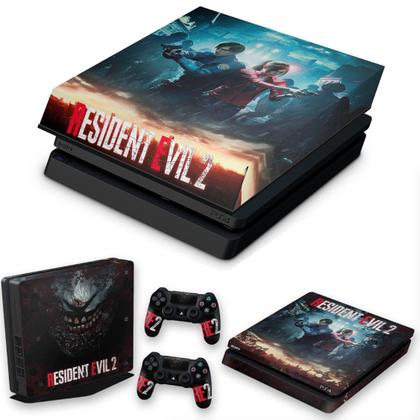 Imagem de Capa Anti Poeira e Skin Compatível PS4 Slim - Resident Evil 2 Remake