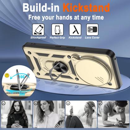 Imagem de Capa ATUMP Nothing Phone 3a Pro com capa de câmera e suporte