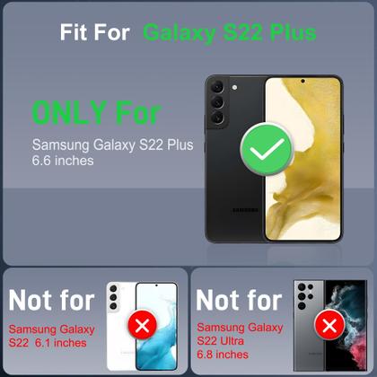 Imagem de Capa ATUMP para Galaxy S22 Plus azul de 6,6", pacote com 2 protetores de tela, suporte de 360