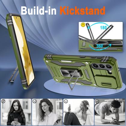 Imagem de Capa ATUMP para Galaxy S22, suporte de anel militar à prova de choque de 6,1 polegadas