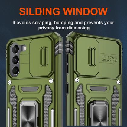 Imagem de Capa ATUMP para Galaxy S22, suporte de anel militar à prova de choque de 6,1 polegadas