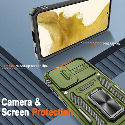 Imagem de Capa ATUMP para Galaxy S22, suporte de anel militar à prova de choque de 6,1 polegadas