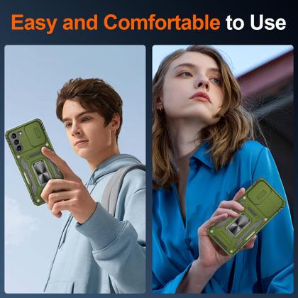 Imagem de Capa ATUMP para Galaxy S22, suporte de anel militar à prova de choque de 6,1 polegadas