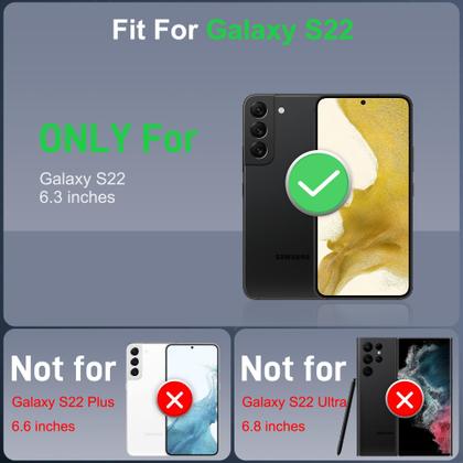 Imagem de Capa ATUMP para Galaxy S22, suporte de anel militar à prova de choque de 6,1 polegadas