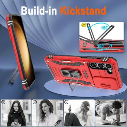 Imagem de Capa ATUMP para Galaxy S23, 6,1", vermelha, à prova de choque, 360