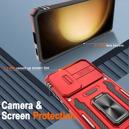 Imagem de Capa ATUMP para Galaxy S23, 6,1", vermelha, à prova de choque, 360