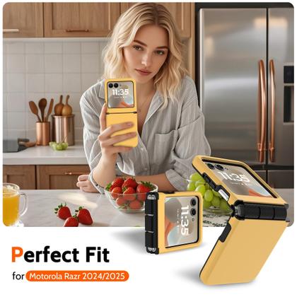 Imagem de Capa ATUMP para Motorola Razr 2024/2025 com proteção de dobradiça, laranja