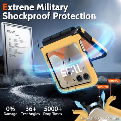 Imagem de Capa ATUMP para Motorola Razr 2024/2025 com proteção de dobradiça, laranja