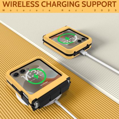 Imagem de Capa ATUMP para Motorola Razr 2024/2025 com proteção de dobradiça, laranja