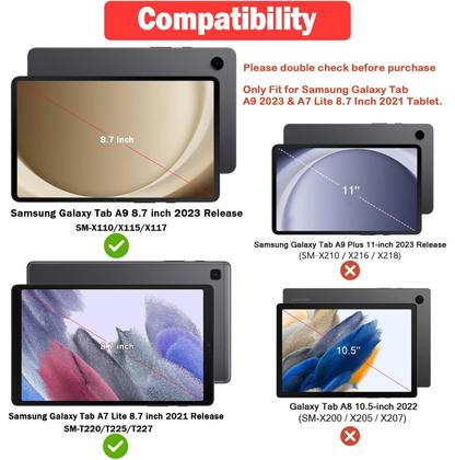 Imagem de Capa AVAWO Kids para Samsung Galaxy Tab A9 8.7 2023 com protetor de tela