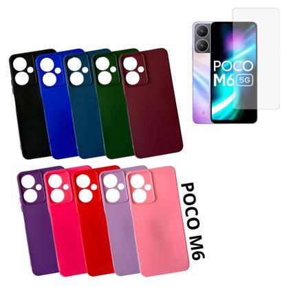 Imagem de Capa  Aveludada + Película de Vidro 3D Para Xiaomi Poco M6