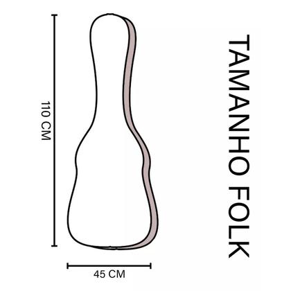 Imagem de Capa Bag Almofadada Cargo Para Violão Folk e Classico Ny-600 Preto Com Bolso e Alça Tipo Mochila