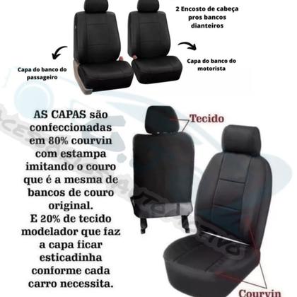 Imagem de Capa banco  COURO PRETO + cp volante Argo 2019 1.3 Drive Gsr