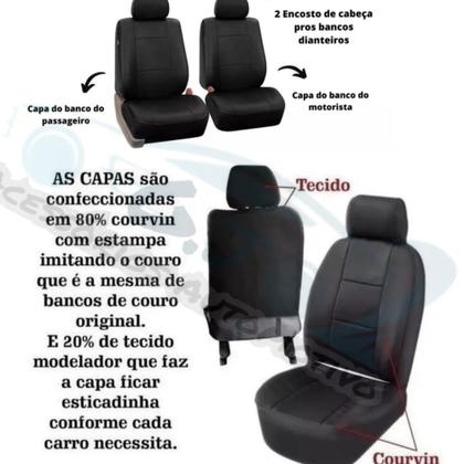 Imagem de Capa banco couro preto + cp volante e mdf Corsa Sedan 2005 Joy 1.0