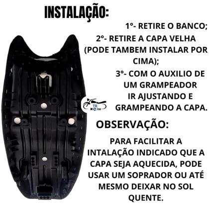 Imagem de Capa Banco Emborrachada Moto Fan Titan Start Bros 125/150/160 Logo Honda