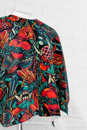 Imagem de Capa Barbeiro Corações e Máscaras Cetim 156x146cm