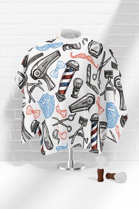 Imagem de Capa Barbeiro Estampa Conjunto Barbearia Cetim 156x146cm