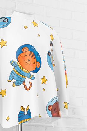 Imagem de Capa Barbeiro Ursinhos Astronautas Cetim 156x146cm