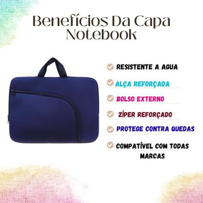 Imagem de Capa Bolsa Maleta De Notebook com Alça Reforçada e Compartimento Frontal para Acessórios Pratica Leve
