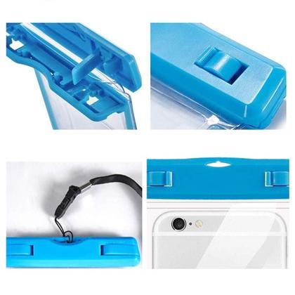 Imagem de Capa Bolsa para Celulares A Prova D Água Impermeável Universal até 6" Azul
