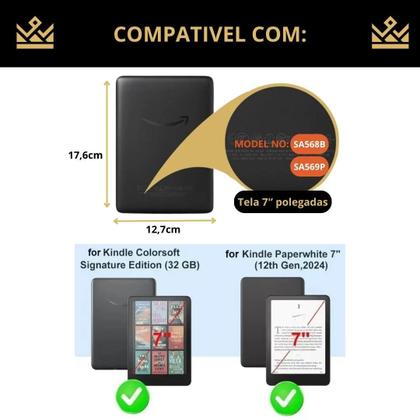 Imagem de Capa C Alça Para Kindle Colorsoft Sa569P + Película Plástico