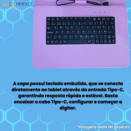 Imagem de Capa c/Teclado Embutido para Tablet 10" Galaxy Tab A9+ Plus - Capa Protetora com Teclado Embutido