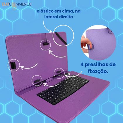 Imagem de Capa c/Teclado Embutido para Tablet 10" Galaxy Tab A9+ Plus - Capa Protetora com Teclado Embutido