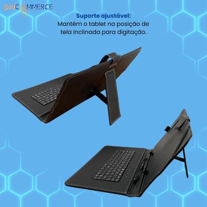 Imagem de Capa c/Teclado Embutido para Tablet 10" Galaxy Tab A9+ Plus - Capa Protetora com Teclado Embutido