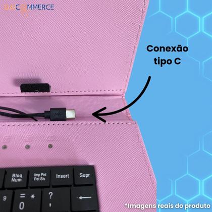 Imagem de Capa c/Teclado Embutido para Tablet 10" Galaxy Tab A9+ Plus - Capa Protetora com Teclado Embutido