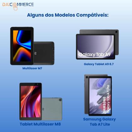 Imagem de Capa c/Teclado Integrado p/ Tablet 8" Multilaser M8 - Capa Protetora com Teclado