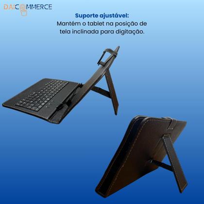 Imagem de Capa c/Teclado Integrado p/ Tablet 8" Multilaser M8 - Capa Protetora com Teclado