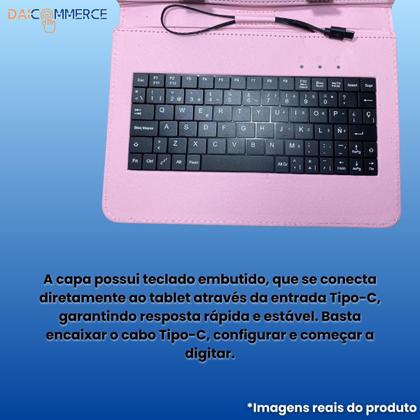 Imagem de Capa c/Teclado Integrado p/ Tablet 8" Multilaser M8 - Capa Protetora com Teclado