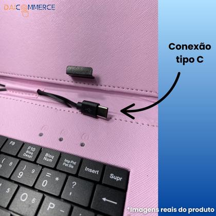 Imagem de Capa c/Teclado Integrado p/ Tablet 8" Multilaser M8 - Capa Protetora com Teclado