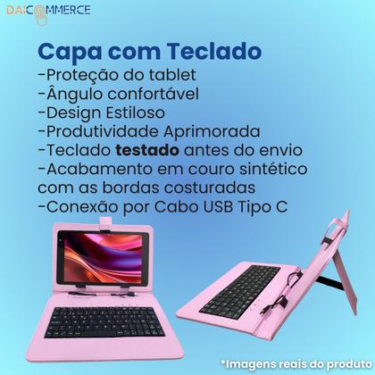 Imagem de Capa c/ Teclado P/ Tablet Samsung Galaxy A9 tela 8.7 + Mouse Bluetooth